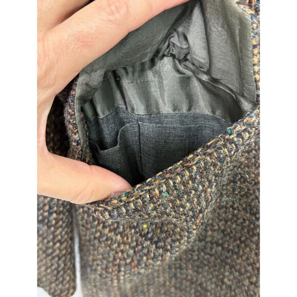 Vintage Harris Tweed Wool Sport Coat Blazer 2-Button Brown Blue Mens Size 38R/S? - Picture 6 of 16